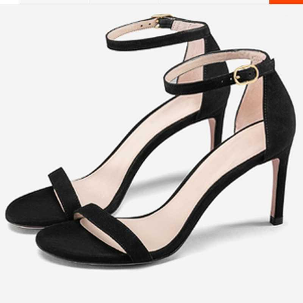 

sandals summer 2021 andropoa heels with thick and low stiletto n41, Black