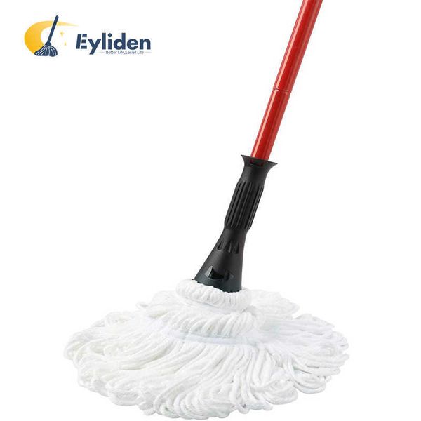 Eyliden 57,5 pollici in microfibra Twist Mop a rilascio manuale per lavare la polvere per la pulizia dei pavimenti con 2 testine lavabili rimovibili 210805