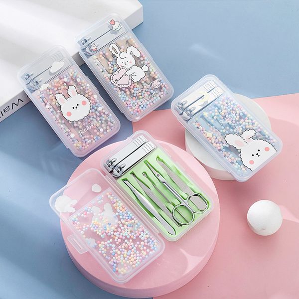 

lovely 7-piece metal nail clipper set household portable gift manicure tools