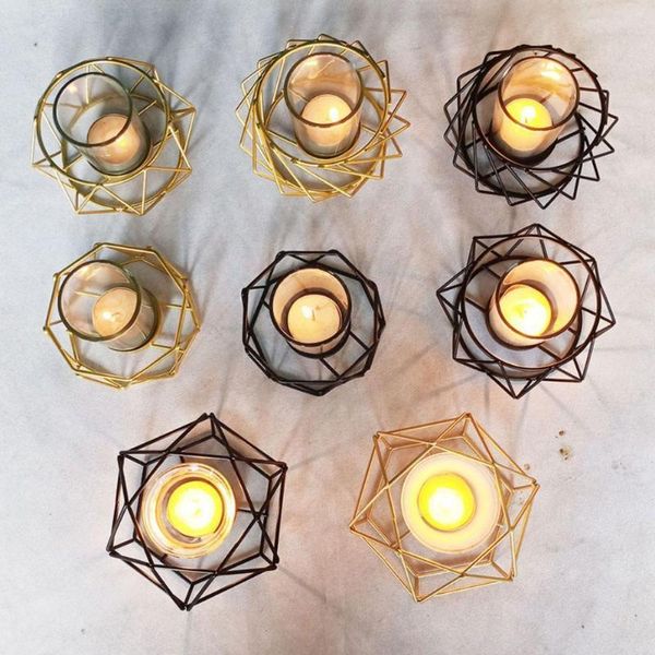 

candle holders 11*5.5cm wrought iron holder lace wire gold electroplating home metal decoration sp q8t0