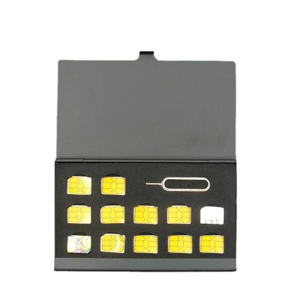 

cell phone repairing tools aluminum portable sim micro pin card storage box memory case protector holder