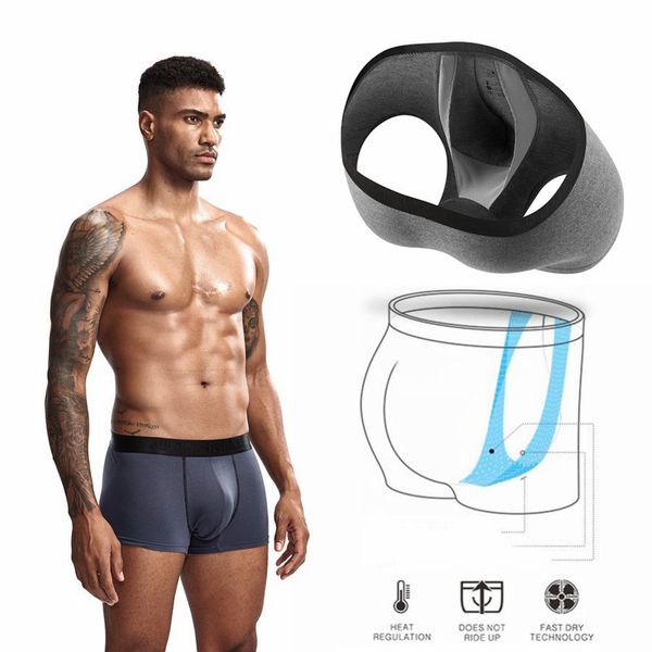 

men's modal underwear soft boxershort scrotum care capsule function youth health seoul convex separation boxer, Black;white