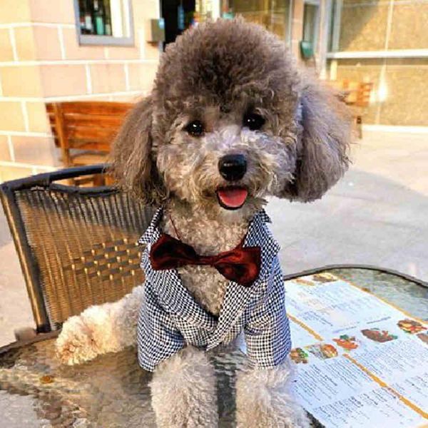 

dog apparel tomepets pet clothing hound tooth check pattern suit for small with dark red bowtie five sizes available doggie clothes