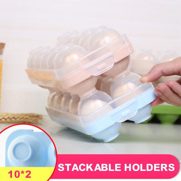 

egg holder refrigerator storage box stackable fridge household fresh container for kitchen bottles & jars