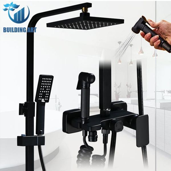 

bathroom shower sets black faucet bathtub faucets mixer tap wall mounted hand held head kit