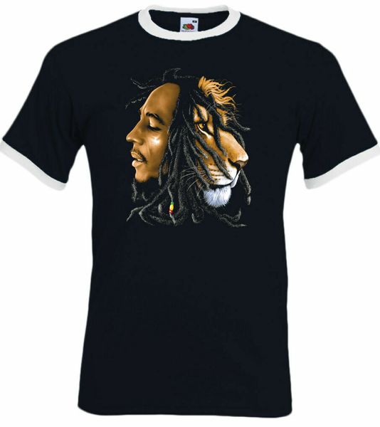 

bob marley iron lion zion-man reggae jamaican ringer cjamaica, White;black