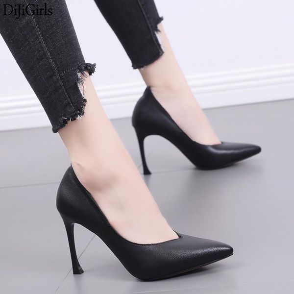 

dress shoes women high heel black pumps pointed toe heels fashion party 10cm ladies