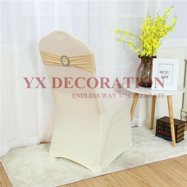 

nice looking acrylic buckle lycra band spandex chair sash for banquet wedding cover decoration sashes