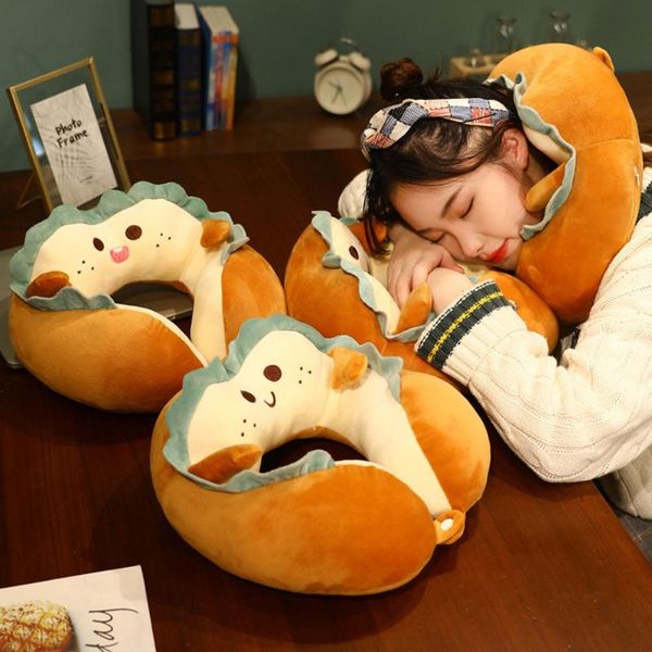 

pillow polyester cartoon plush u-shaped cute head neck car lunch break lying