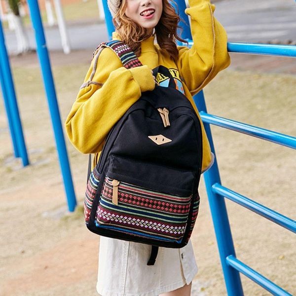 

backpack vintage printing canvas laprucksack travel school bags