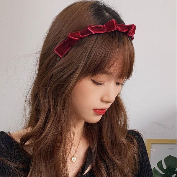 

hair clips & barrettes retro velvet bow headband female fashion knotted hairband for women tiara headwear accessories, Golden;silver