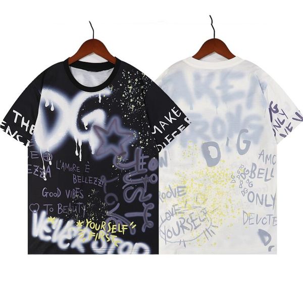 

22ss spring summer new men's t-shirts short sleeve mens women's tees polos brand casual hop hip t-shirt, White;black