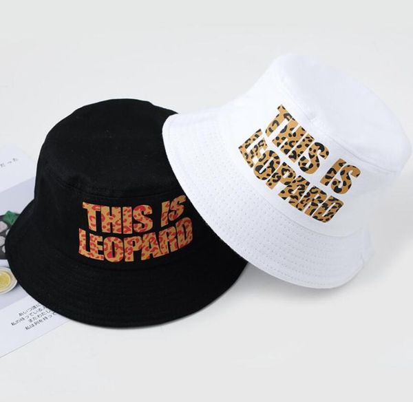 

cloches 2021 creative print leopard bucket hat fashion letter bob cap hip hop gorros men summer caps panama fishing