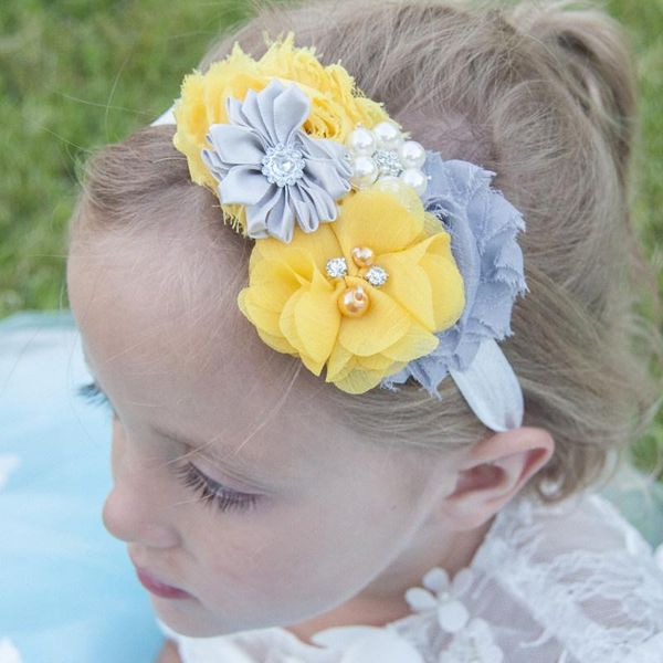 

hair accessories 1pcs fashion accessory chiffon flower headband casual headwear cute bands shower gift, Slivery;white