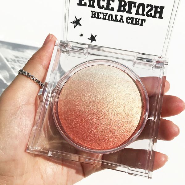 

kqtqk blush powder blusher highlight palette roasted egg shape nude makeup natural gradual rouge and eye shadow