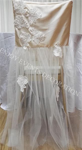 

chair covers 20pcs yhc#175 fancy embroidery tulle wedding chiavari events back