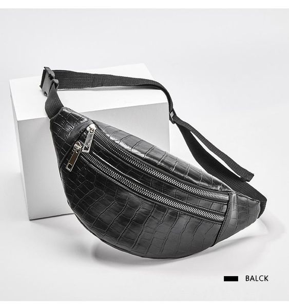 

jin mantang 2021 women's waist bag crocodile women pu leather fanny pack message bags