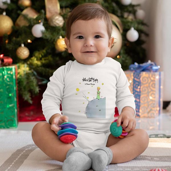 

summer born romper little prince printed cartoon aesthetic baby clothes girls boys white bodysuit fashion kawaii rompers, Blue