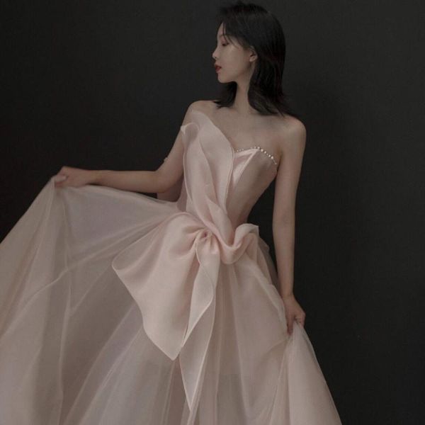 

party dresses tube evening dress 2021 forest dream engagement temperament host xiaoxian girl day banquet a285, White;black