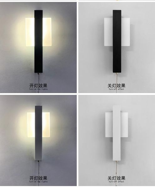 

bedroom led bedside modern simple creative switch stair corridor background wall decorative lamp