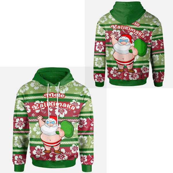 

men's hoodies & sweatshirts plstar cosmos 3dprint est polynesian christmas santa claus unique streetwear harajuku pullover hoodies/sw, Black