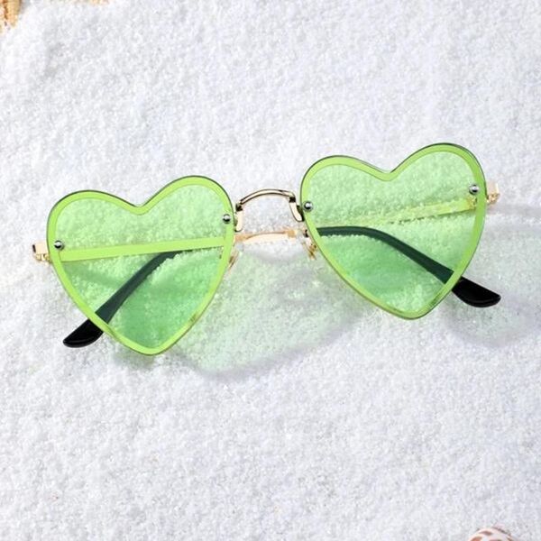 

sunglasses landseen summer green heart decorative energetic grass sun glasses for women girls fashion person, White;black