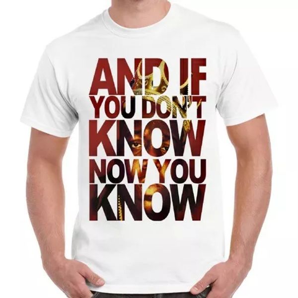 

if you don't know now you know biggie cool gift retro t shirt 2319, White;black