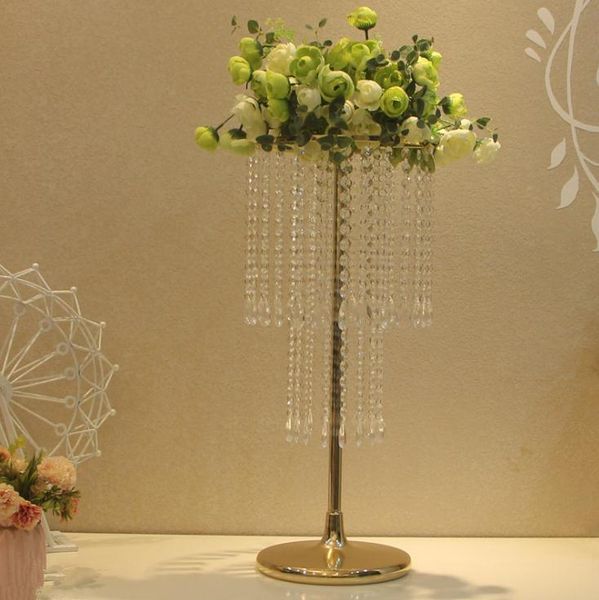 

party decoration 10pcs acrylic crystal wedding flower ball holder 60cm table centerpiece vase stand candlestick sn