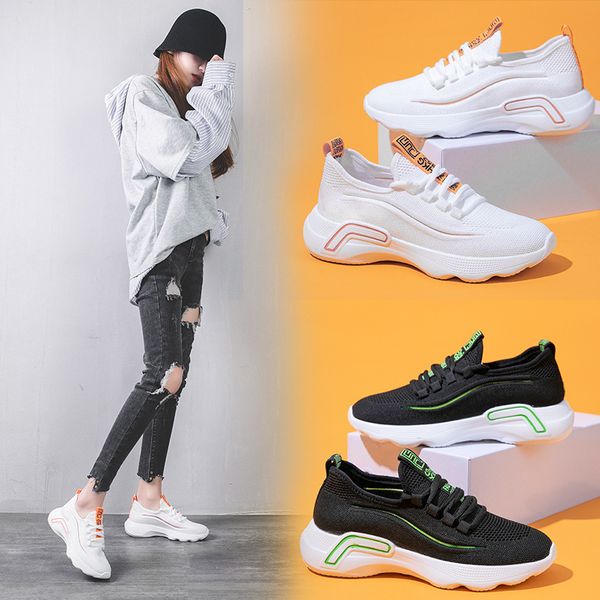 

mesh woven shoes for women in spring and summer 2021, Black;white