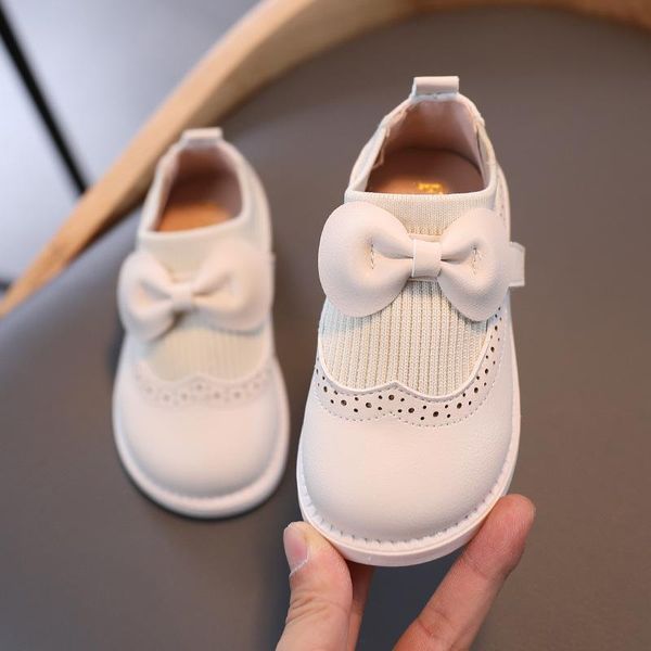 

boots 2021 baby girl leather shoes soft bottom toddler bow princess summer style children' small, Black;grey