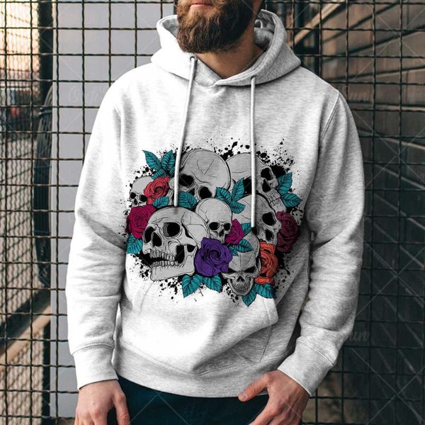 

men's hoodies & sweatshirts 2021 fashion street trend horror skull 3d printing men's/women's hoodie spring and autumn oversiz, Black