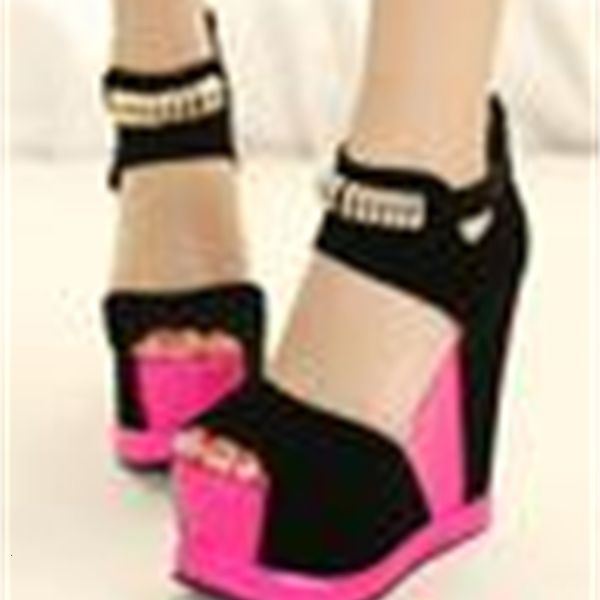 

sandals black with deep pink colorful high heels comfortable shoes peep toe wees