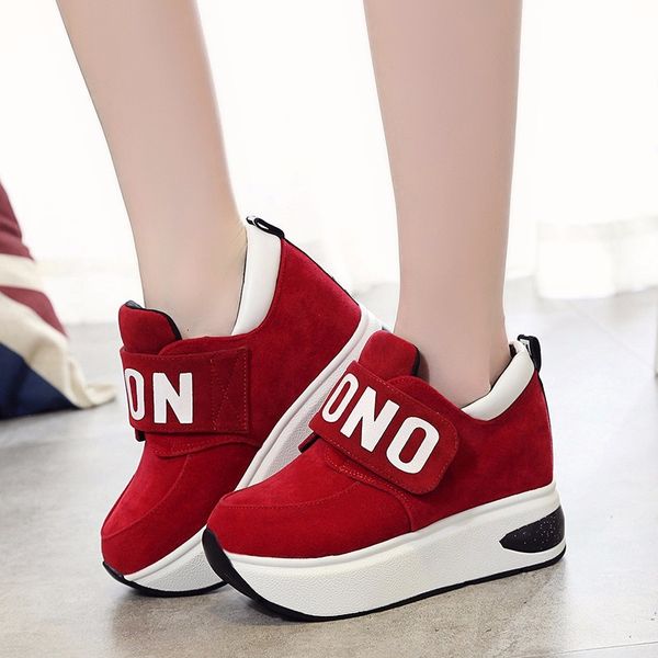 

dress shoes women's hidden heels, outdoor platform, breathable thick soles, wedge augmentation, black, red, women's casual shoes f