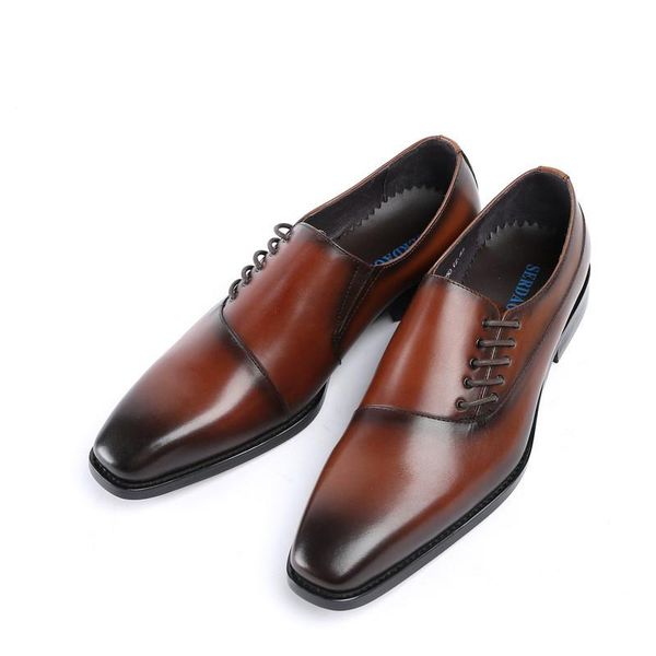 

chic side lace-up men's shoes, business leather love wedding shoes dress, Black