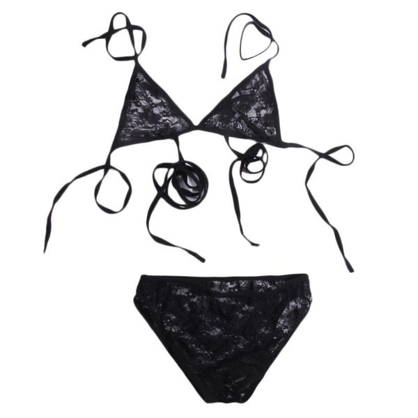 

bras sets women black lace up hollow bandage underwear summer style, Red;black