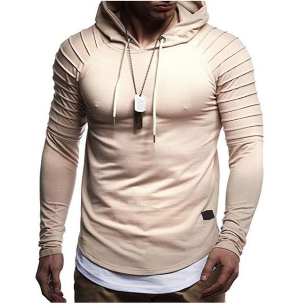 

designer mens hoodies sweatshirts striped pleated sleeves long sleeve hooded style winter hoody clothing, Black