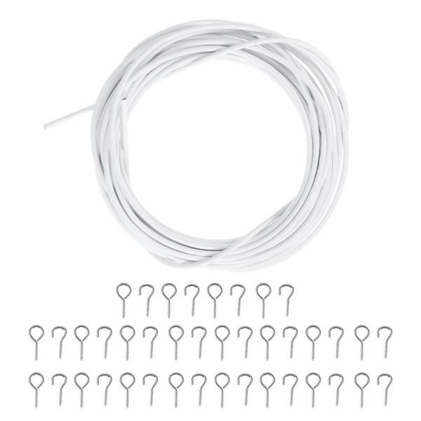 

curtain & drapes 10 meters rope hanging cord with 20pcs hooks