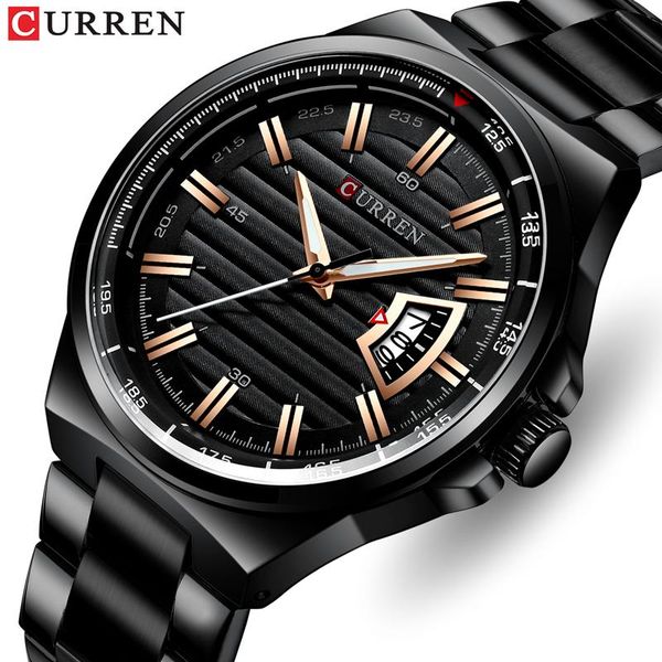 

wristwatches curren mens watches fashion analog quartz watch men stainless steel waterproof wristwatch relogio masculino, Slivery;brown