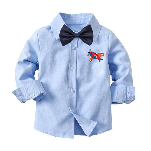 

shirts spring autumn fashion boutique children kids toddler boys printing cotton clothes clothing blue long sleeve blouse shirt, White;black