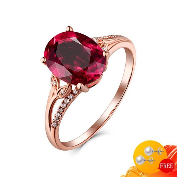 

cluster rings fashion women ring 925 silver jewelry oval ruby zircon gemstone rose gold finger accessories for wedding engagement party, Golden;silver
