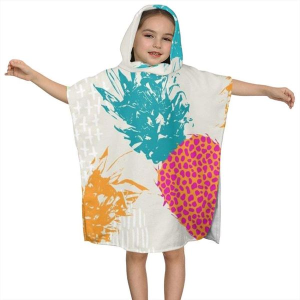 

towel tropical fruit watercolor pineapple kids hooded bath for children