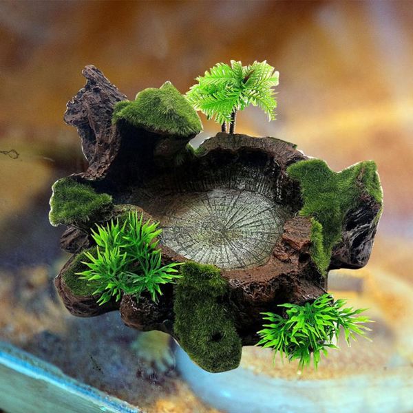 

artificial tree trunk simulation ornament tank decor resin reptile platform eco friendly small animal lifelike rockery stone decorations