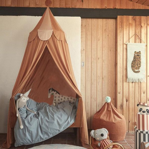 

crib netting ins nordic dream bed curtain baby dome mosquito nets ruffled children's tent wrinkled cotton ceiling
