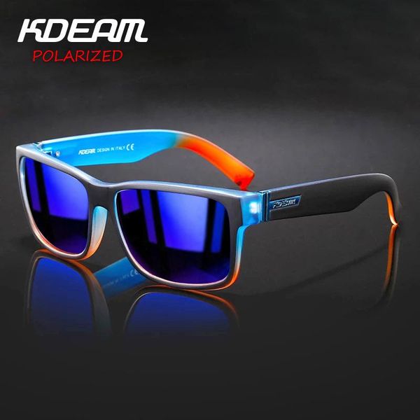 

sunglasses kdeam fashion sport mens mirror polarized blue shades brand designer rectangle outdoor driving sun glasses women uv, White;black
