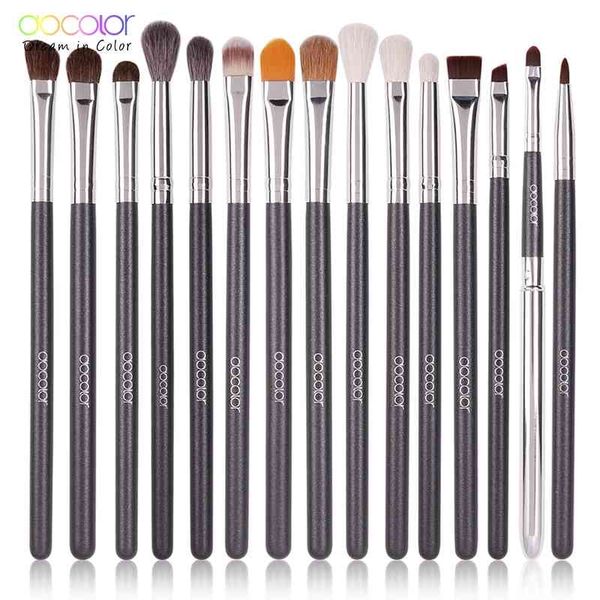 

docolor makeup brushes set 15pcs eye shadow blending eyeliner eyelash eyebrow brushes for makeup cosmetic set 210331