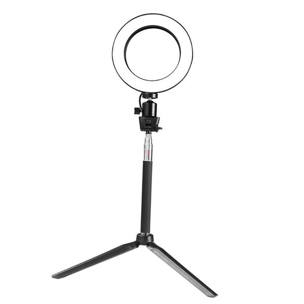 

7inch dimmable led ring light kit with tripod selfie stick, 3200k/5500k circle lighting for makeup vlog live streaming & studio accessories