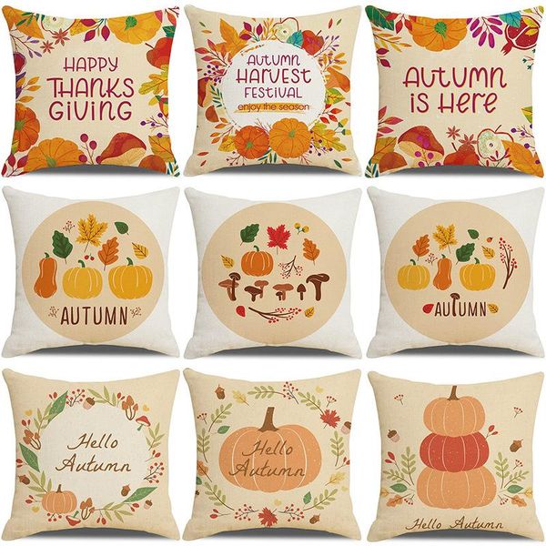

cushion/decorative pillow cushion cover thanksgiving day pumpkin pillowcase cartoom fluffy holiday decor sofa living room home decoration