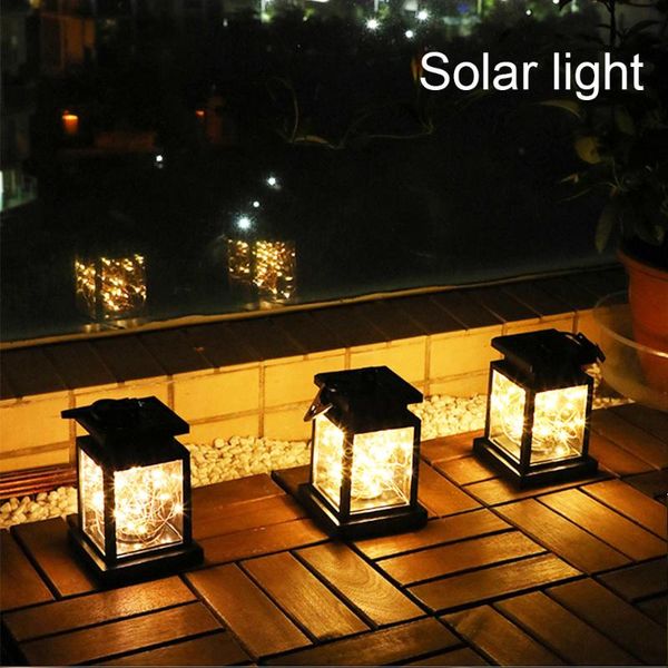 

solar lamps led powered garden light flickering flameless candle waterproof outdoor lighting hanging smokeless lantern for camp
