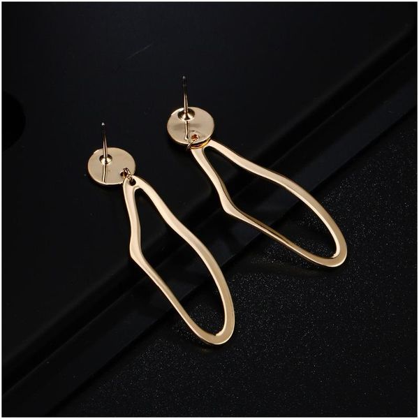 

dangle & chandelier shineland vintage metal drop earrings punk hyperbole gold alloy earring piercing brincos statement jewelry 6183, Silver