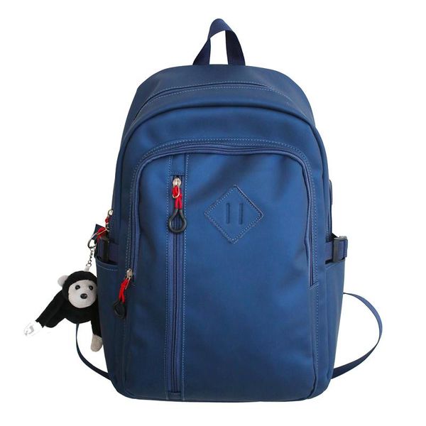 

backpack 2021 waterproof nylon women large capacity student schoolbag female bagpacks men shoulder bag daypacks blue